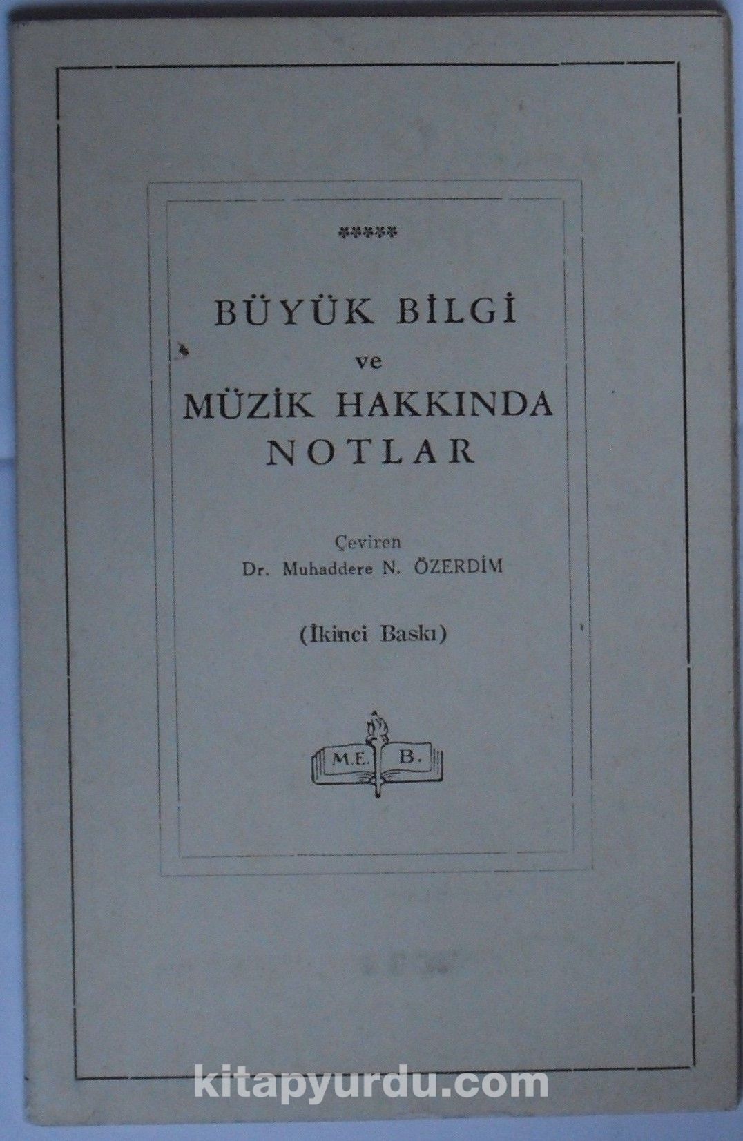 Büyük Bilgi ve Müzik Hakkında Notlar 6-F-31