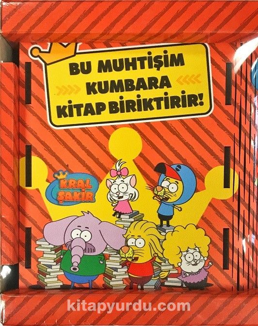 Kral Şakir Kumbara Çizgili Kırmızı (Kod 726)