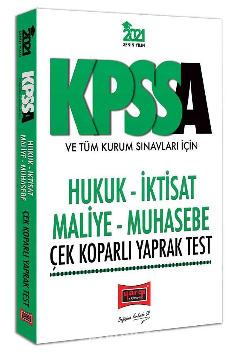 2021 KPSS A Grubu ve Tüm Kurum Sınavları İçin Hukuk-İktisat-Maliye-Muhasebe Çek Koparlı Yaprak Test