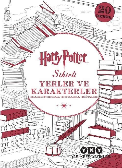 Harry Potter Sihirli Yerler ve Karakterler Kartpostal Boyama Kitabı