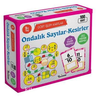 Dört İşlem Kartlar / Ondalık Sayılar - Kesirler (9+ Yaş)