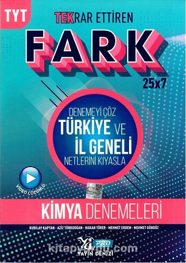 TYT Kimya Fark 25x7 Tekrar Ettiren Denemeleri