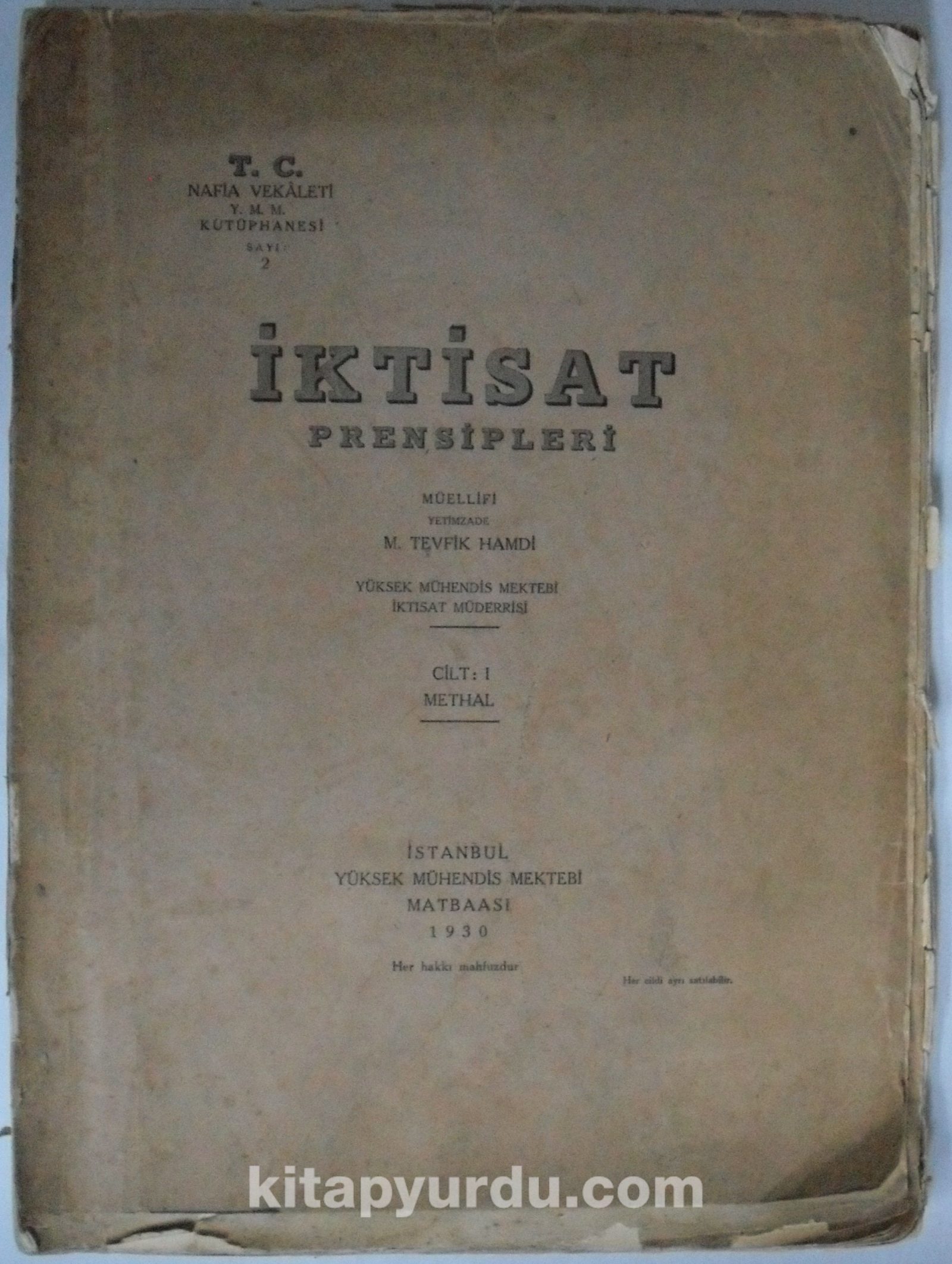 İktisat Prensipleri / Cilt: 1 - Methal (Kod: 20-B-13)