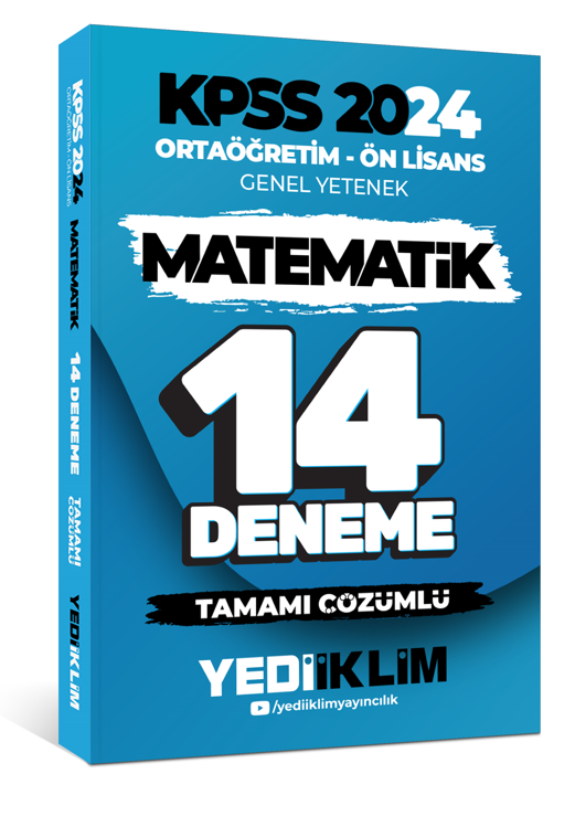 2024 KPSS Ortaöğretim - Ön Lisans Genel Yetenek Matematik 14 Deneme Tamamı Çözümlü