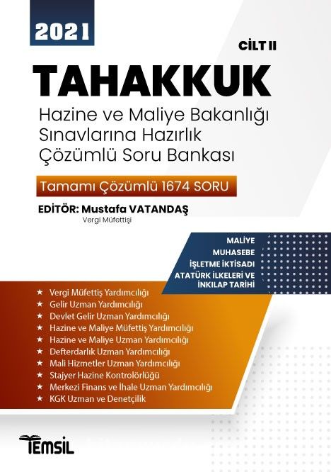 Tahakkuk Hazine Ve Maliye Bakanlığı Sınavlarına Hazırlık  Çözümlü Soru Bankası Cilt II