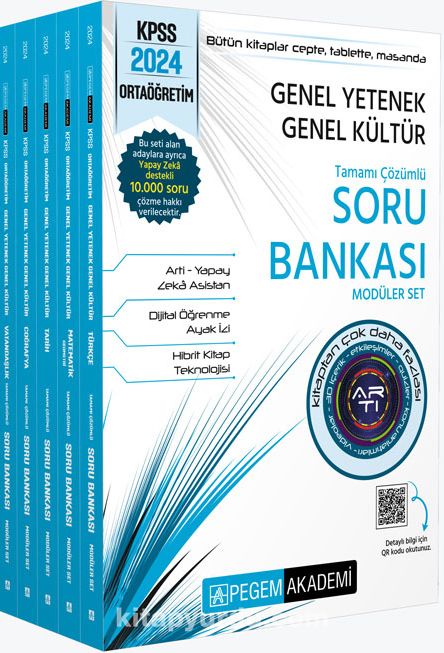 2024 KPSS Genel Yetenek Genel Kültür Ortaöğretim Tamamı Çözümlü Soru Bankası Modüler Set (6 Kitap)