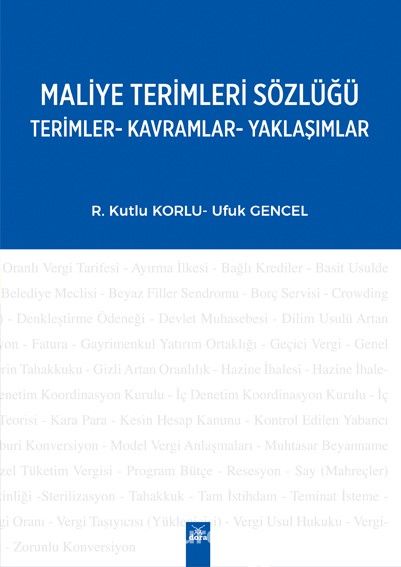 Maliye Terimleri Sözlüğü & Terimler-Kavramlar-Yaklaşımlar