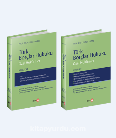 Türk Borçlar Hukuku Özel Hükümler  -  Birinci Cilt | İkinci Cilt